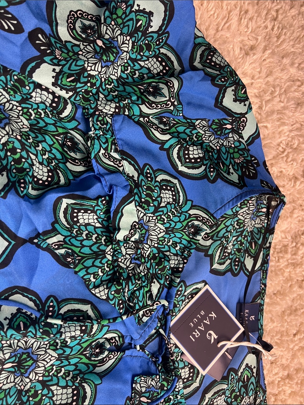 WOMENS KAARI BLUE FLORAL BORDERS TOP SIZE XL NWT - Picture 10 of 14